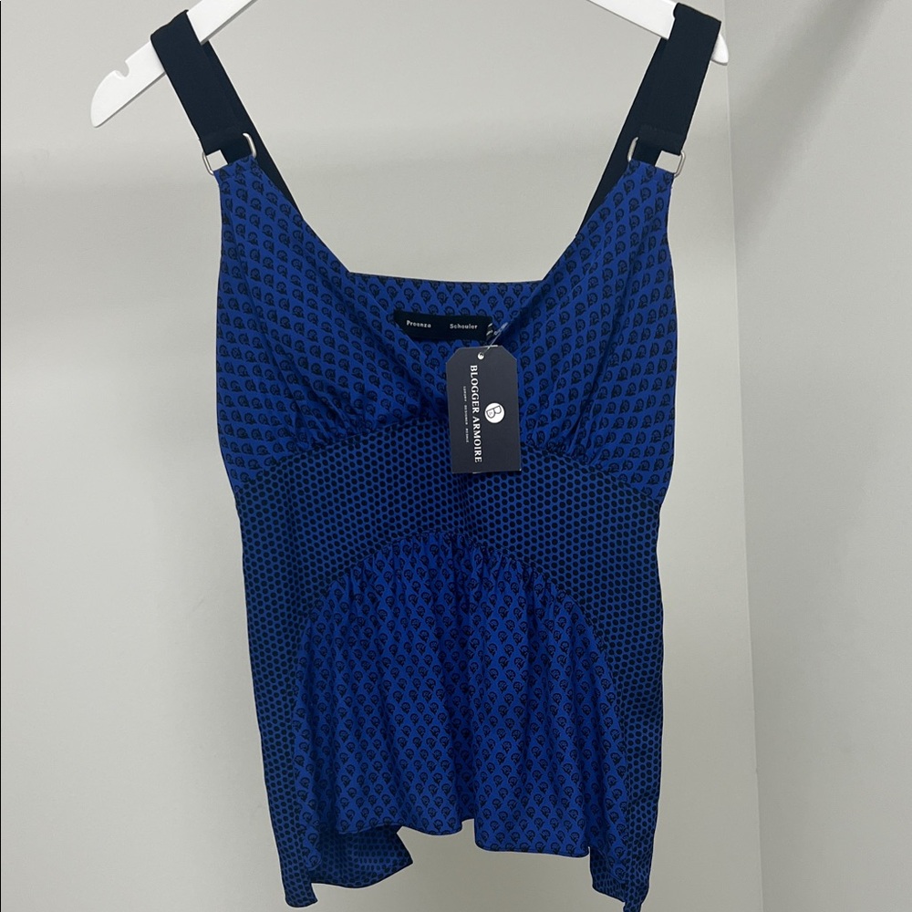 Proenza Schouler Blue Patterned Tank Top